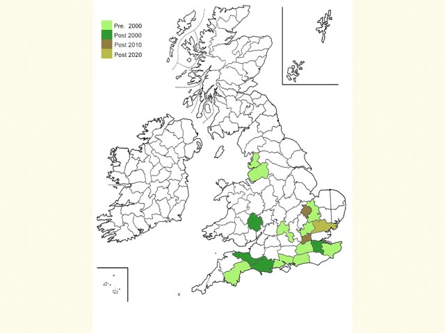  Distribution map Copyright Martin Evans 