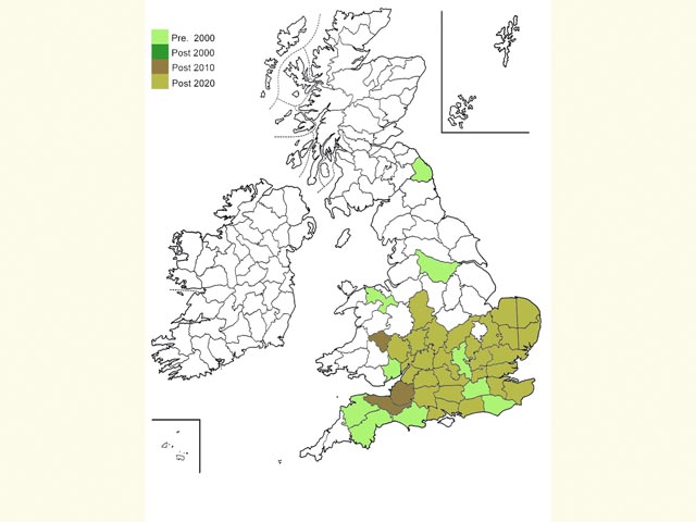  Distribution map Copyright Martin Evans 