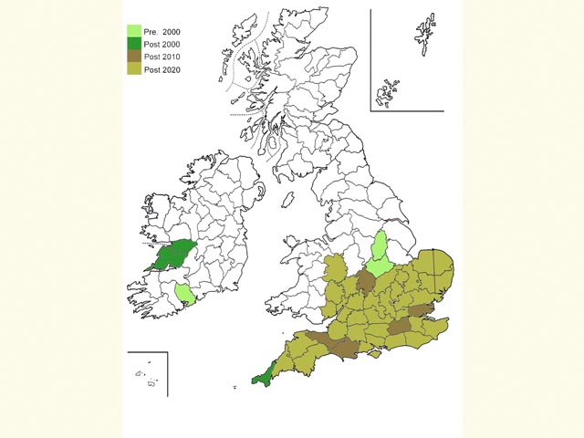  Distribution map Copyright Martin Evans 