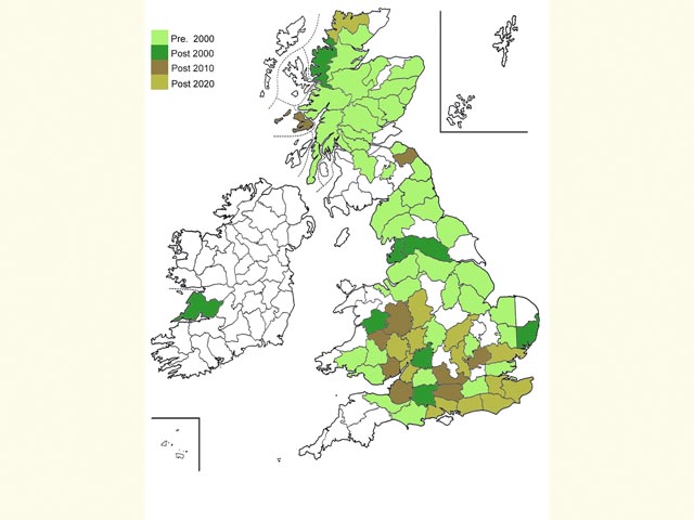  Distribution map Copyright Martin Evans 