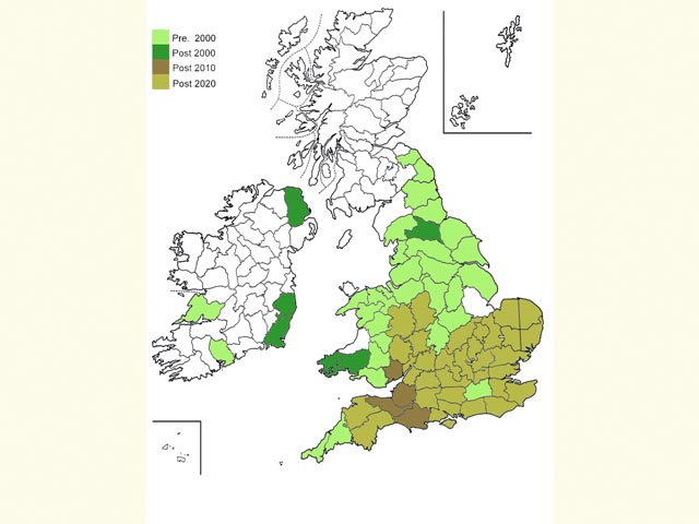  Distribution map Copyright Martin Evans 