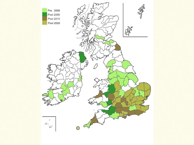  Distribution map Copyright Martin Evans 
