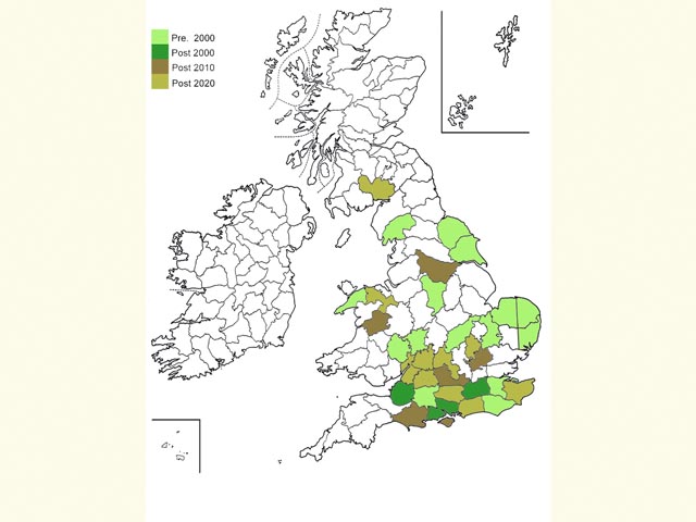  Distribution map Copyright Martin Evans 