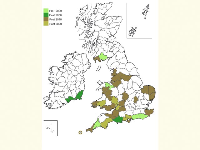 Distribution map Copyright Martin Evans 