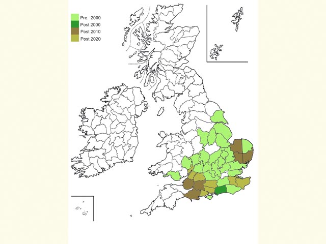  Distribution map Copyright Martin Evans 