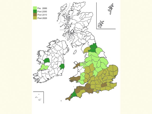  Distribution map Copyright Martin Evans 