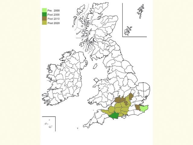  Distribution map Copyright Martin Evans 