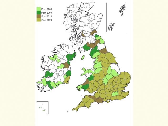  Distribution map Copyright Martin Evans 