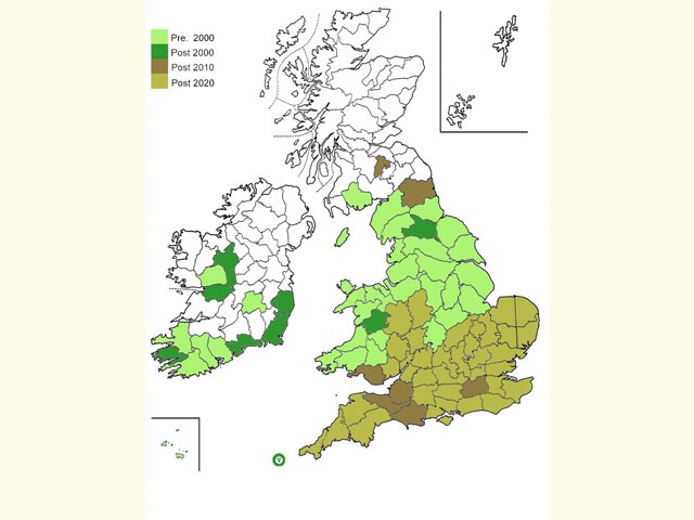  Distribution map Copyright Martin Evans 