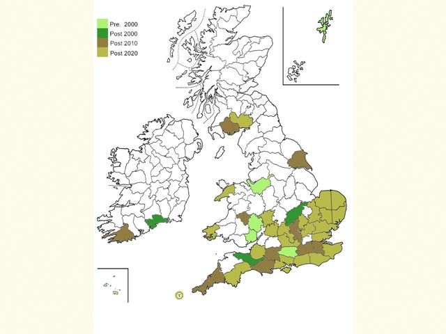  Distribution map Copyright Martin Evans 