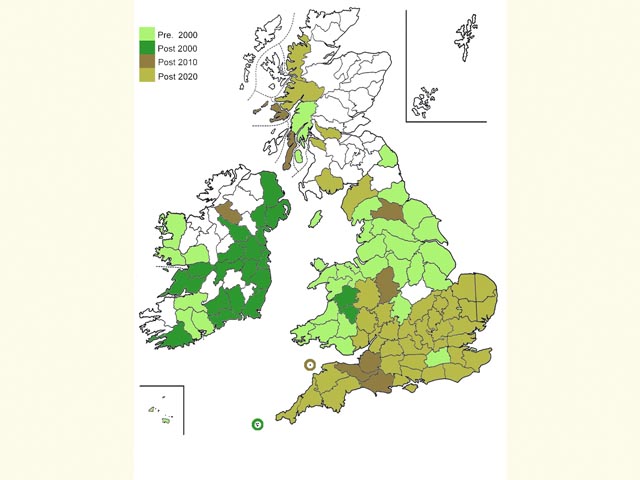  Distribution map Copyright Martin Evans 