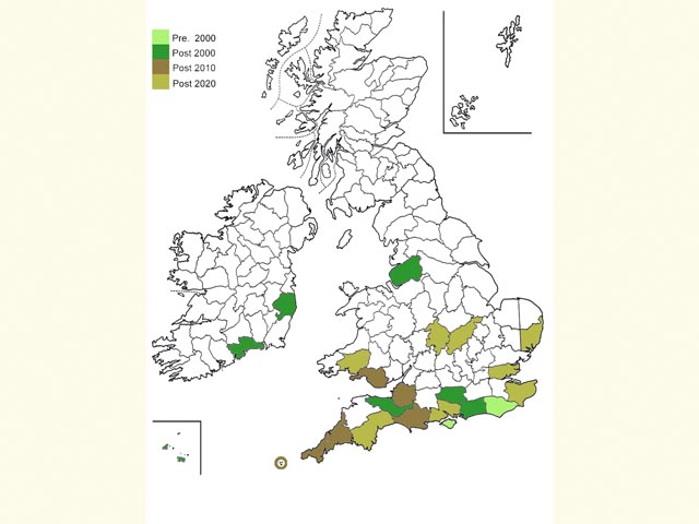  Distribution map Copyright Martin Evans 